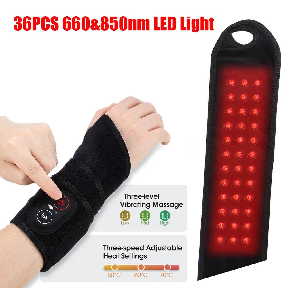 660 and 850nm Near Infrared Light Devices Knee Pad Brace 3 In 1 Heating Shoulder Elbow Joint Thermal Belts Pads