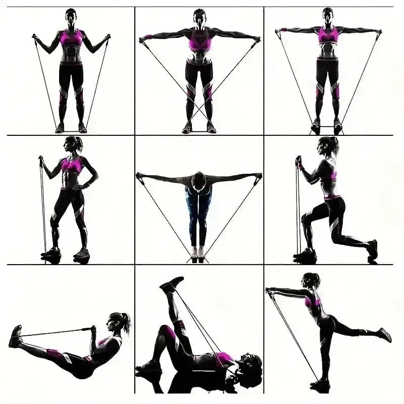 11pcs/Set Pull Rope, Resistance Bands, Portable Fitness Equipment, Ankle Strap, Chest Expander, Elastic Exercise Band