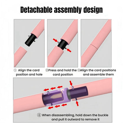 Portable Yoga Pilates Bar Stick with Resistance Band Home Gym Muscle Toning Bar Fitness Stretching Sports Body Workout Exercise