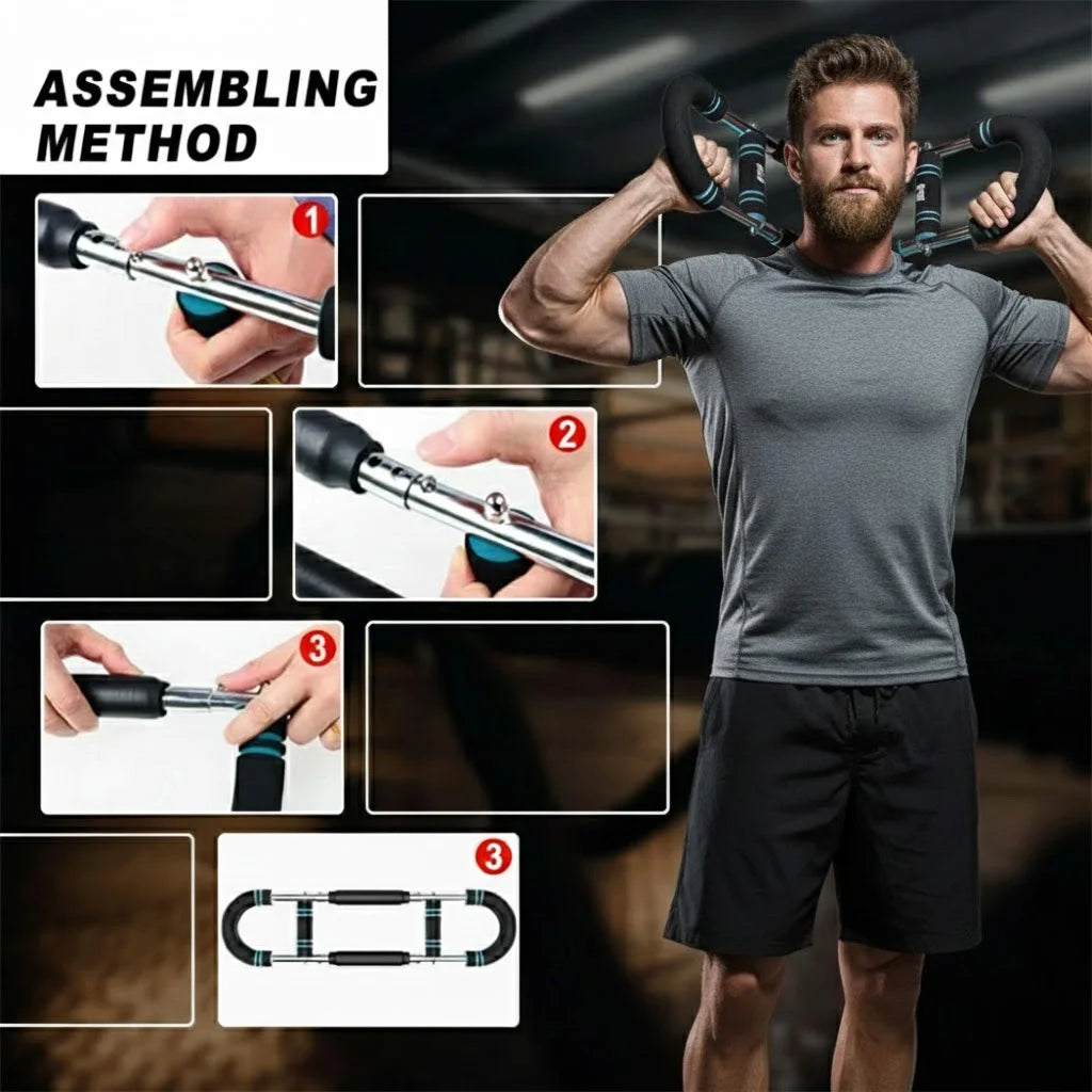 Adjustable U-Shaped Arm Trainer 3 Levels Chest Twister for Home Workout Detachable Fitness Equipment