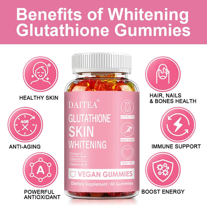 Glutathione Collagen Gummies-for Skin Care,Calcium Absorption,Anti-aging,Liver Support,Antioxidants,Immune System 60 Gummies